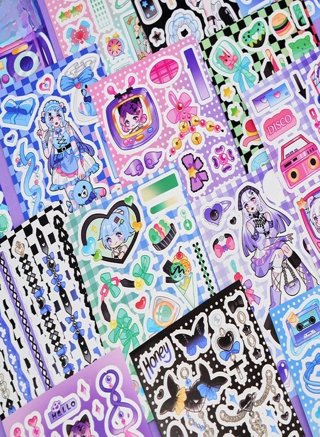 SAMVARDHAN Kawaii Stickers Book - 20 Sheets/400 Stickers, Anime, Korean Self-Adhesive Kawaii Sticker, Japanese Style Decorative Stickers, Cartoon Theme Sticker for Girls (Angel Or Demon) - Image 5